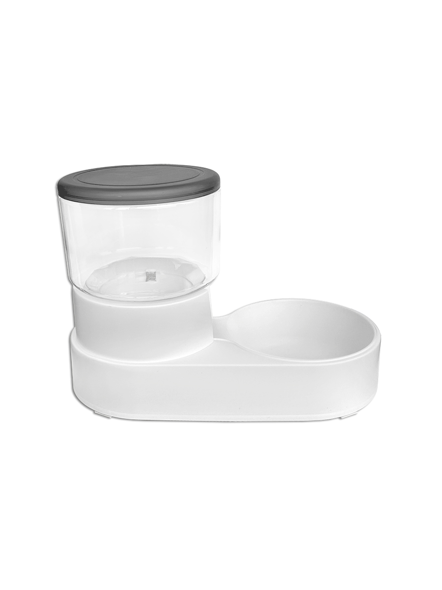 Автокормушка для животных Ihome, серая, пластик, 2,8 л, 22,5х33,5х17 см