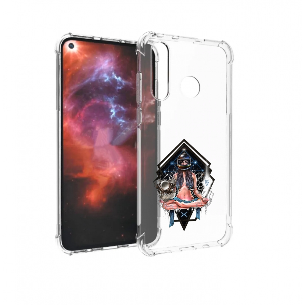 

Чехол бампер MyPads красивая девушка в шлеме для Huawei Nova 4 п, Прозрачный, Tocco