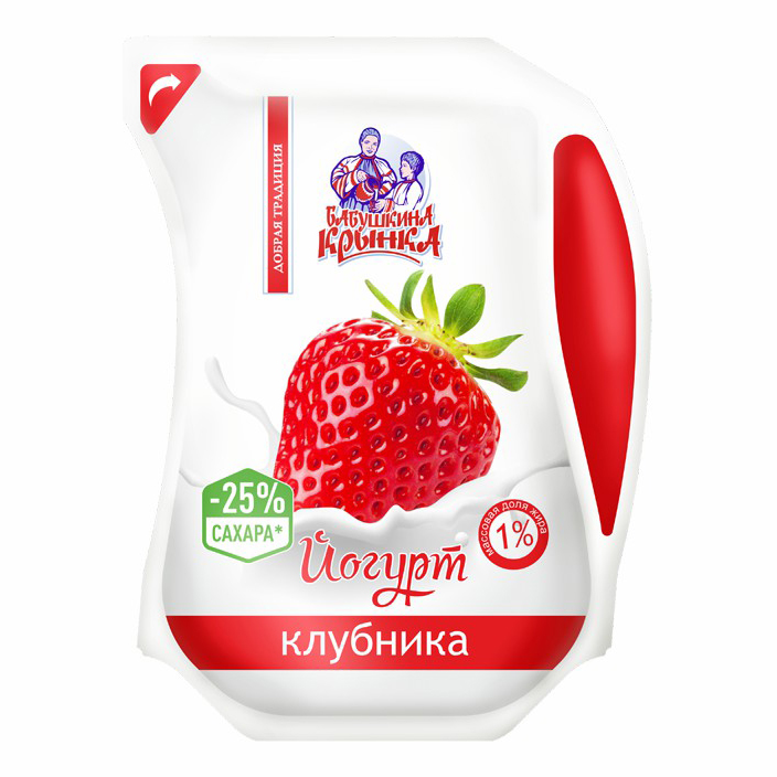 

Йогурт питьевой Бабушкина Крынка клубника 1% 800 мл