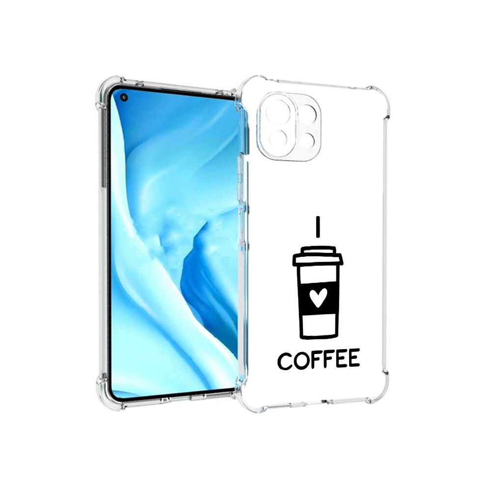

Чехол MyPads Tocco для Xiaomi Mi 11 Lite Я люблю кофе (PT159462.256.206), Прозрачный, Tocco