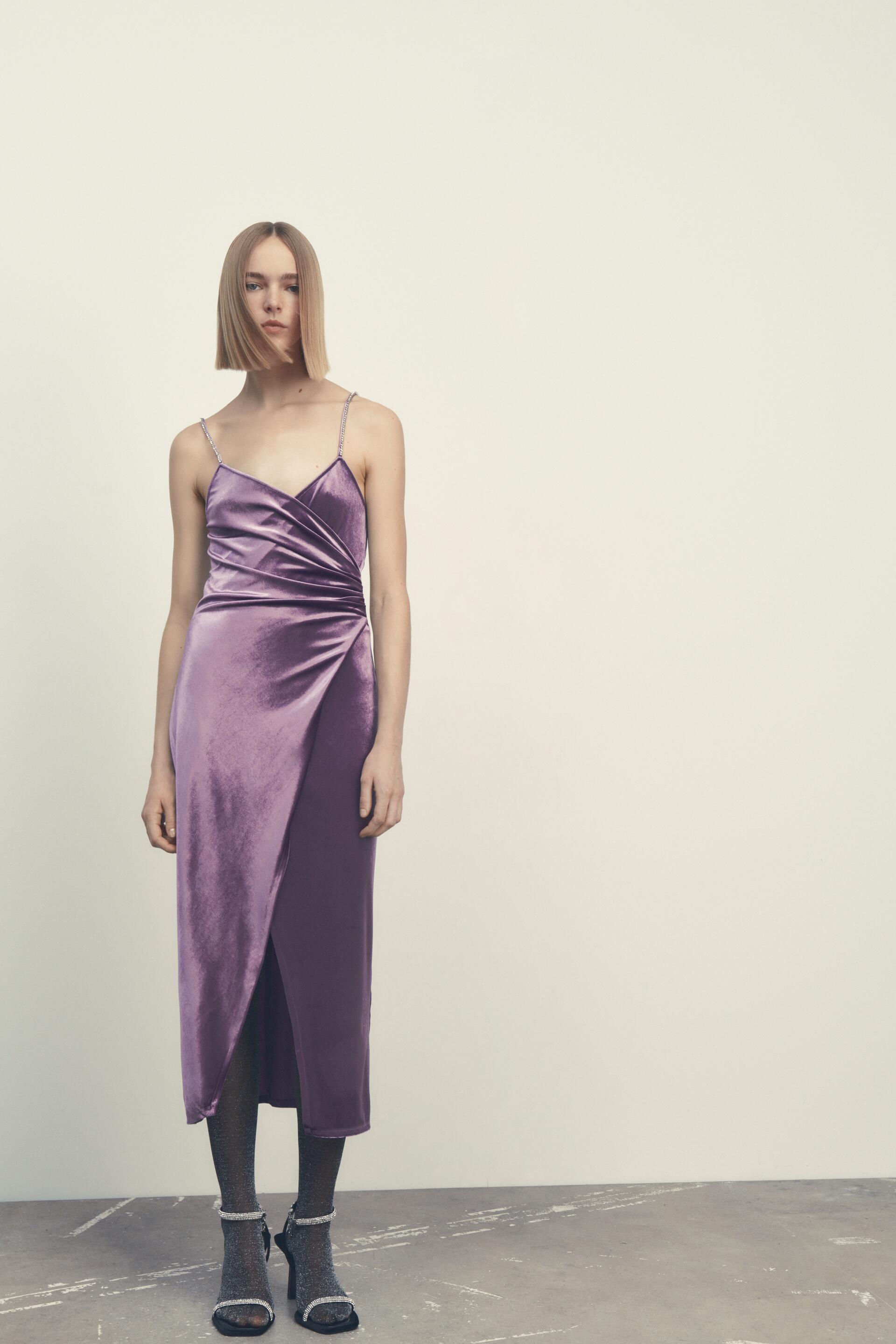 

Платье женское ZARA 09246966 фиолетовое M (доставка из-за рубежа), 09246966