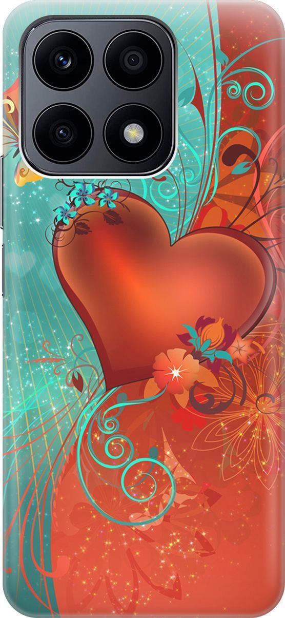 

Силиконовый чехол на Honor X8a с принтом "Сердце и бабочка", Зеленый;красный, 158877