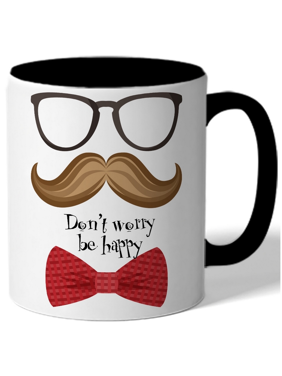 

Кружка DRABS Don't worry be happy, очки, усы