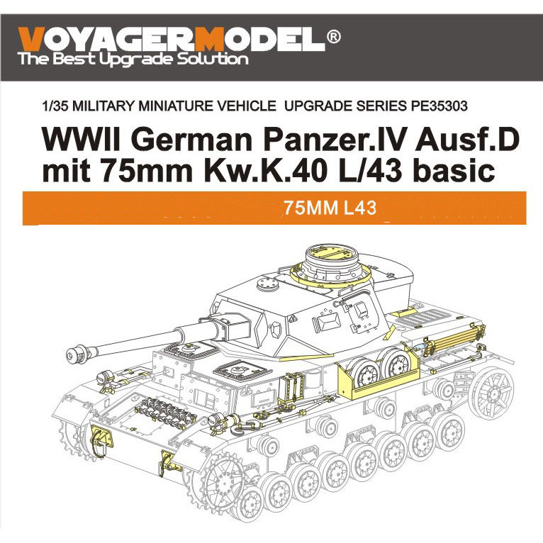 Фототравление Voyager Model PE35303 1/35 набор для Panzer,IV Ausf,D mit 75mm Kw,K