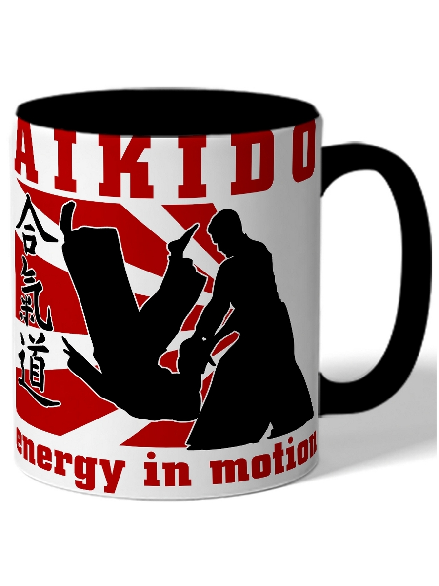 фото Кружка drabs aikido energy in motion силуэты: два бойца в борьбе