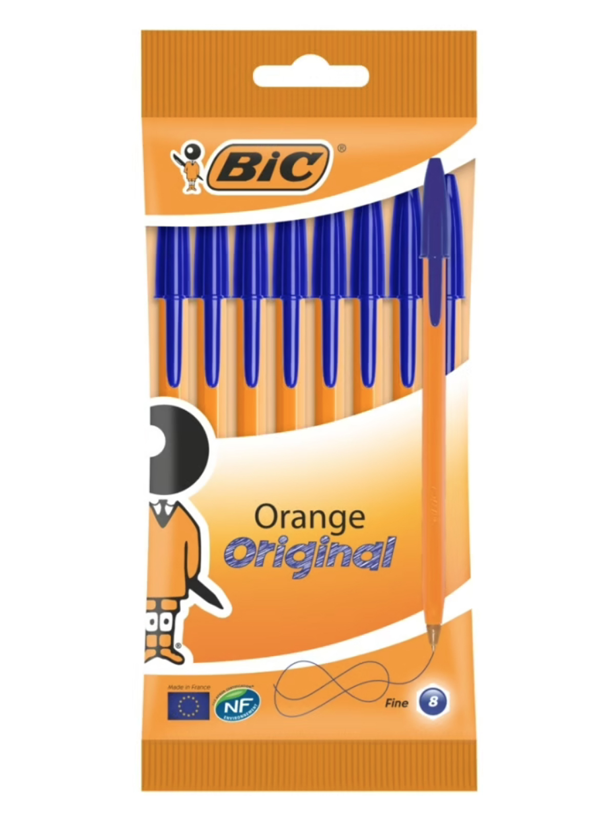 фото Набор ручек шариковых bic orange original, синие, 0,4 мм, 20 шт.