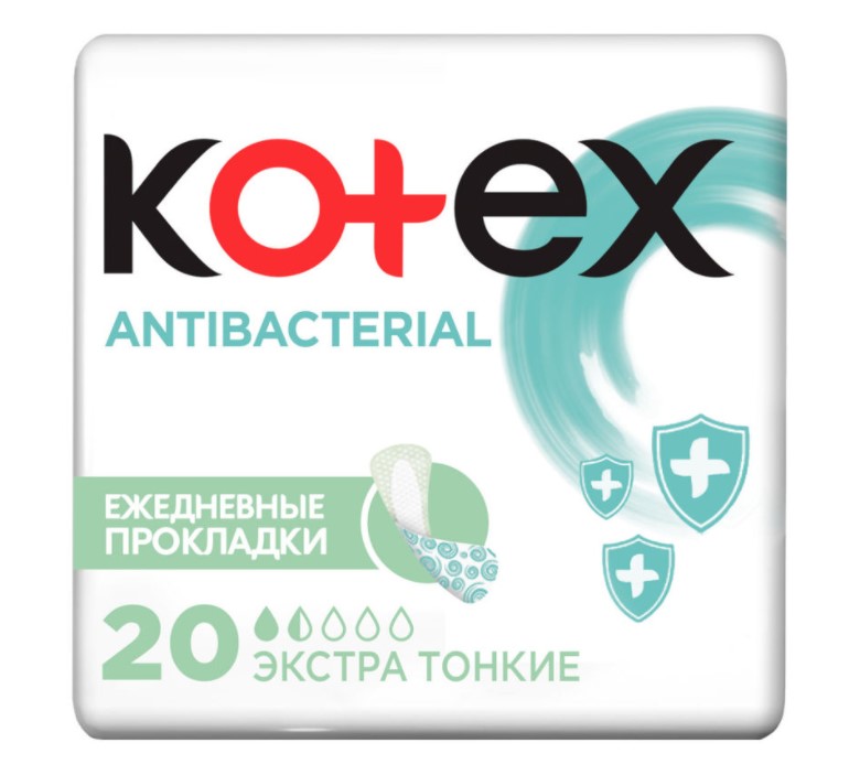 фото Прокладки супертонкие ежедневные kotex antibacterial 20 шт.