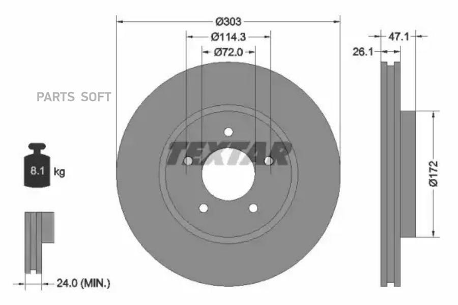 

Тормозной диск Textar 92197703