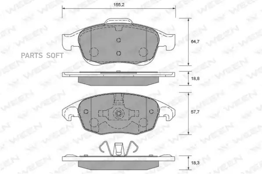 WEEN 151-2629 Колодки перед. CITROEN C4 II DS4 DS5 Berlingo B9 C4 Piccasso C4 Grand Piccas