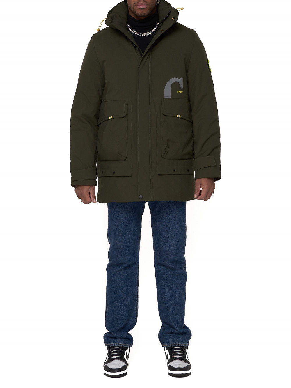 

Спортивная куртка мужская NoBrand AD90020 хаки 3XL, AD90020