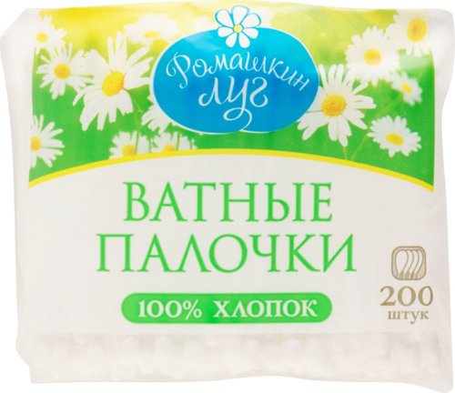 

Ватные палочки Ромашкин луг 200 шт., Белый