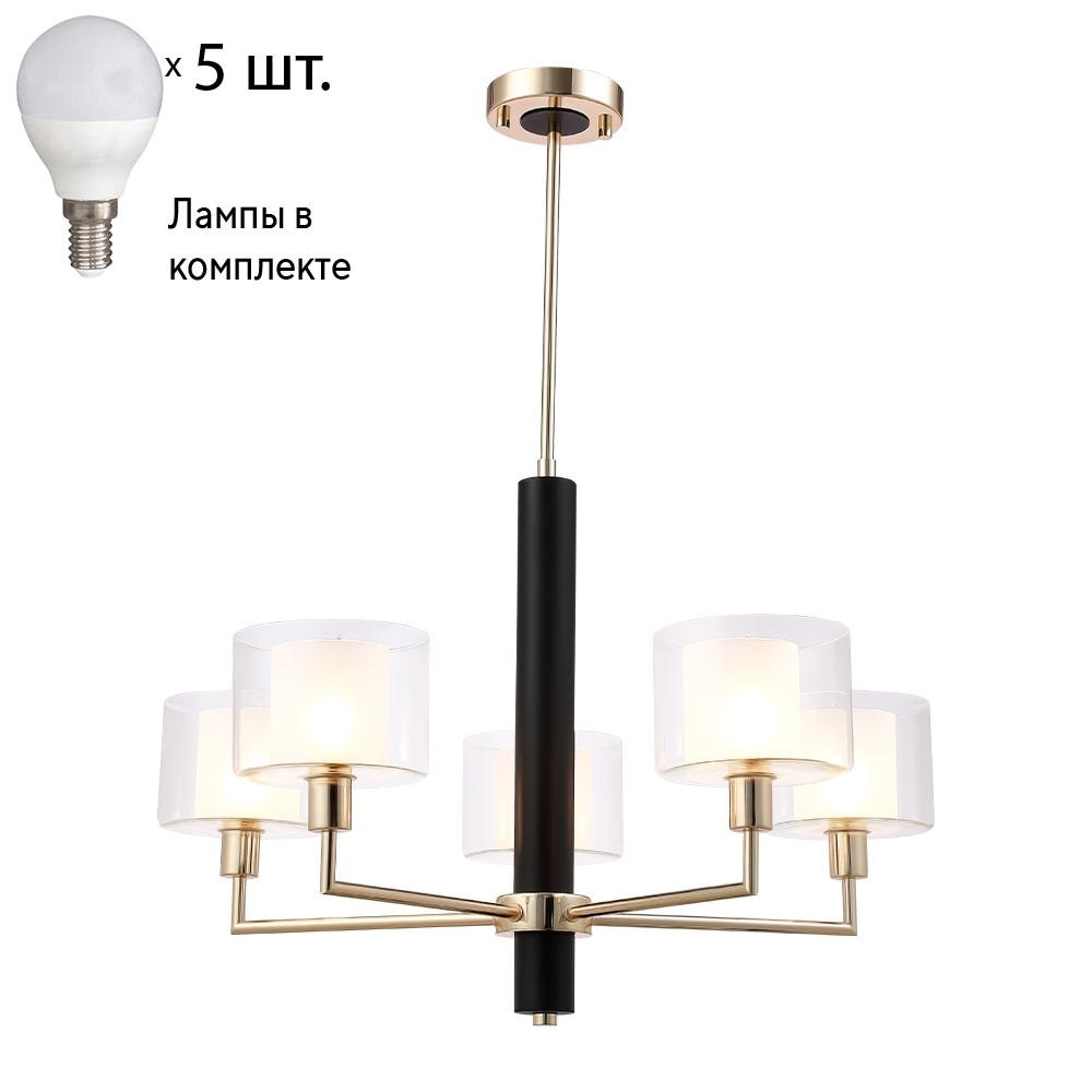 

Подвесная люстра с лампочками CRYSTAL LUX Maestro SP-PL5 Gold+Lamps