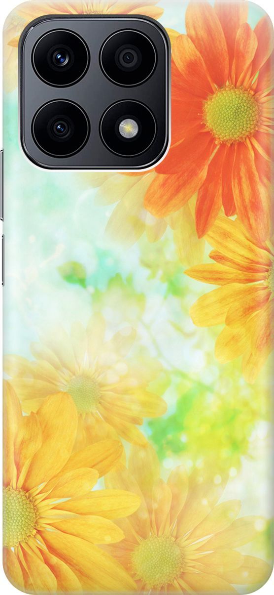 

Силиконовый чехол на Honor X8a с принтом "Оранжевые цветы", Желтый;зеленый, 158882
