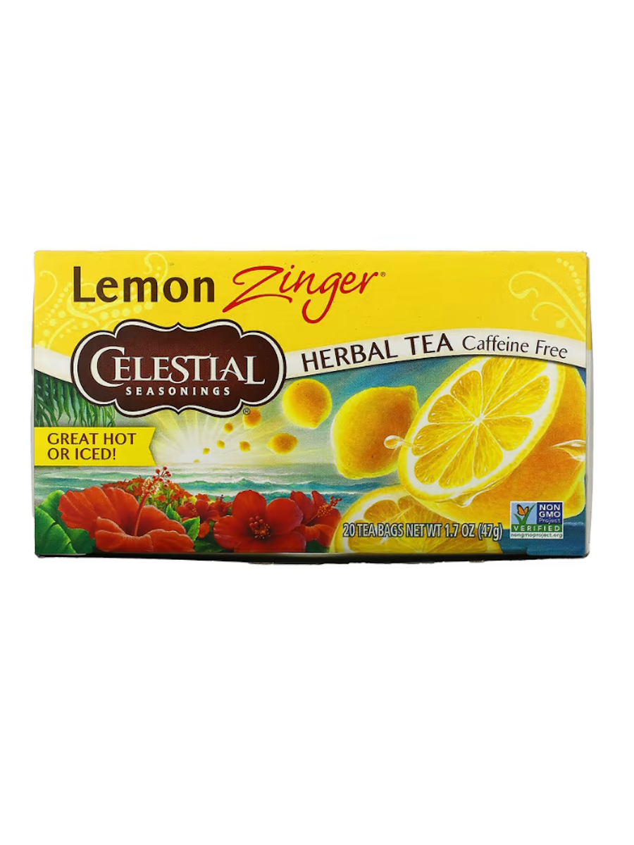 травяной чай Celestial Seasonings Lemon Zinger без кофеина, 20 пакетиков, 47 г