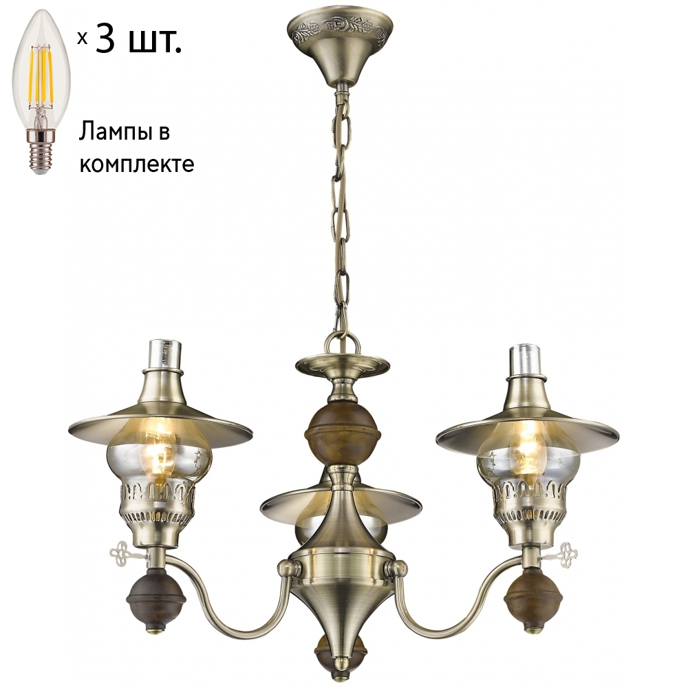 

Подвесная люстра с лампочками Velante 305-503-03+Lamps
