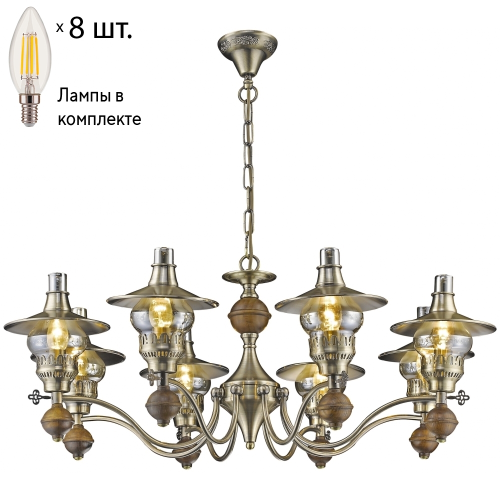 

Подвесная люстра с лампочками Velante 305-503-08+Lamps