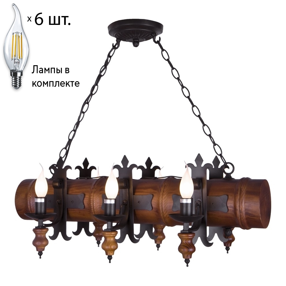 

Подвесная люстра с лампочками Velante 599-703-06+Lamps