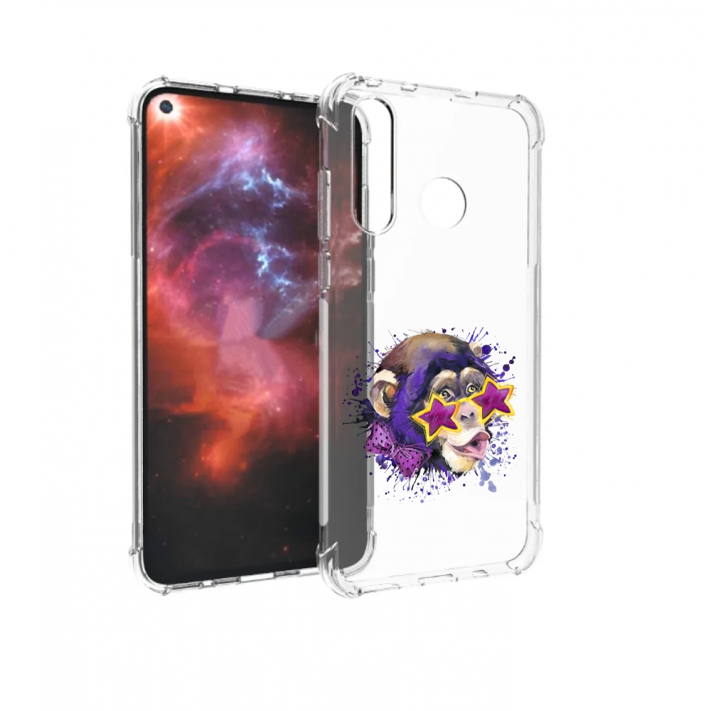 

Чехол бампер MyPads обезьяна в очках для Huawei Nova 4 противоуд, Прозрачный, Tocco