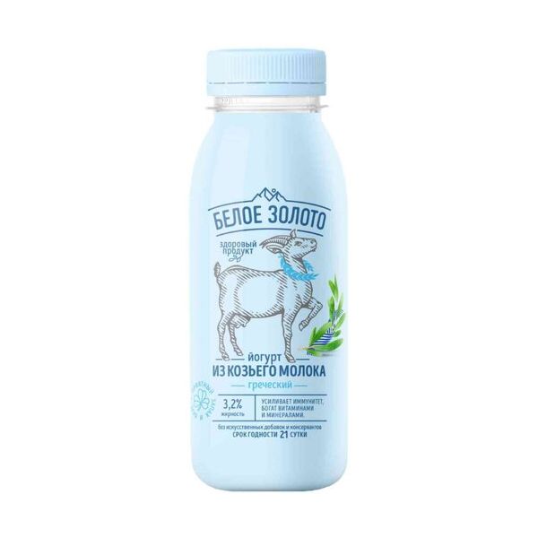 Йогурт питьевой Белое Золото Из козьего молока злаки-фундук 3,2% 300 мл