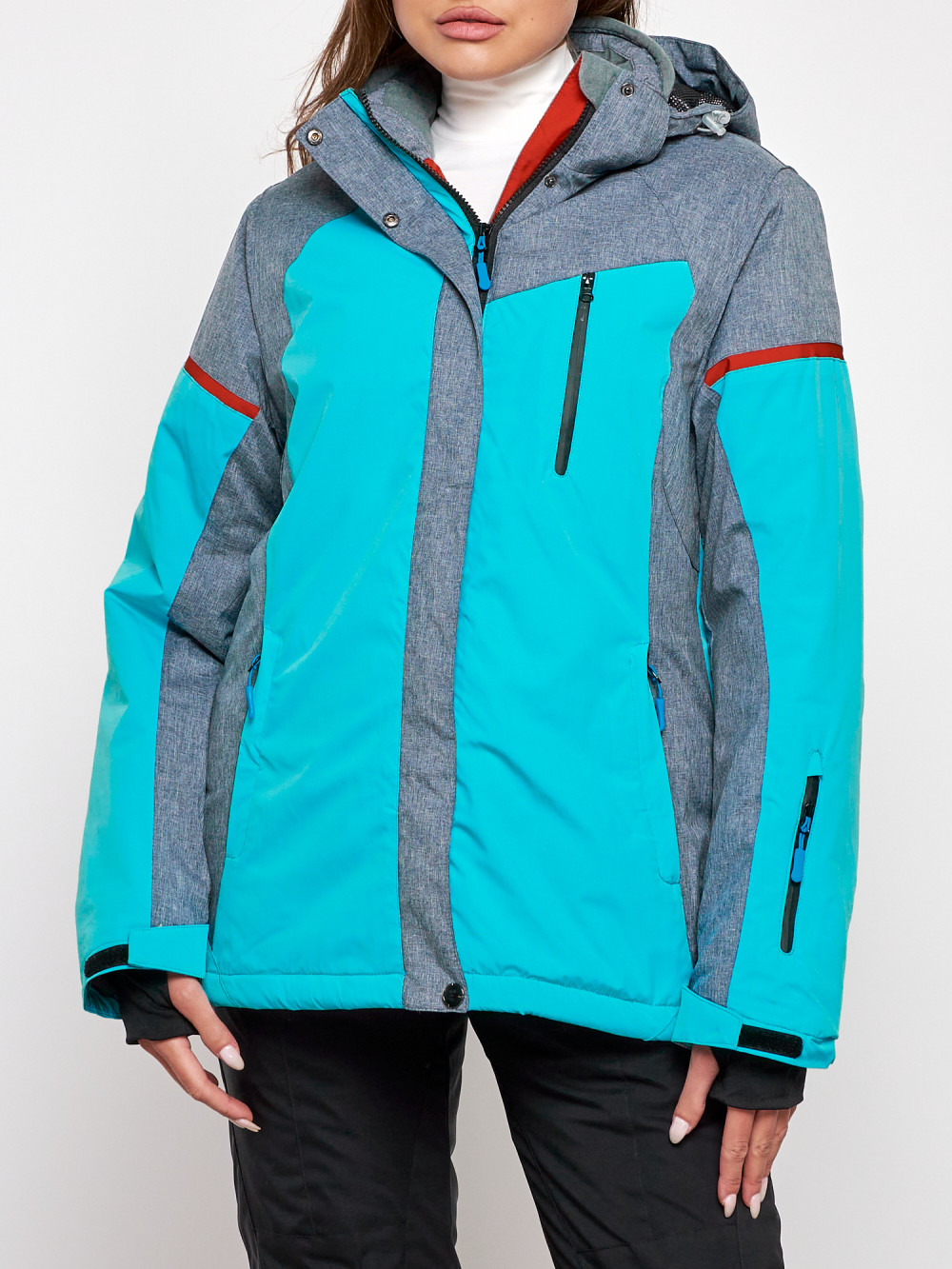 

Горнолыжная куртка женская зимняя большого размера Chunmai AD2272-3Br, 54, Голубой, AD2272-3