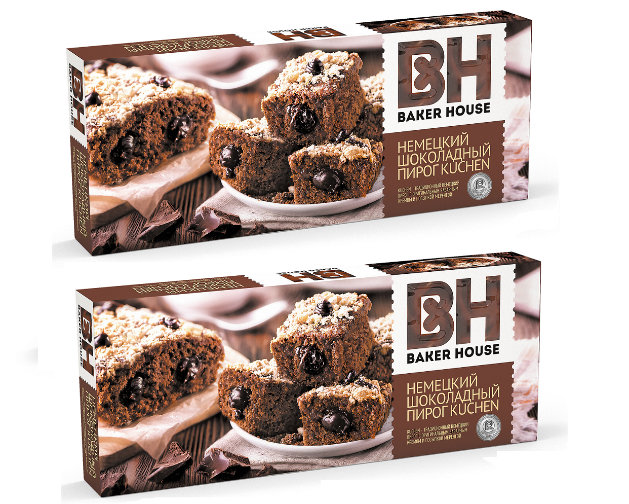

Пирог Baker House бисквитный KUCHEN Шоколад, 350 г, 2 шт