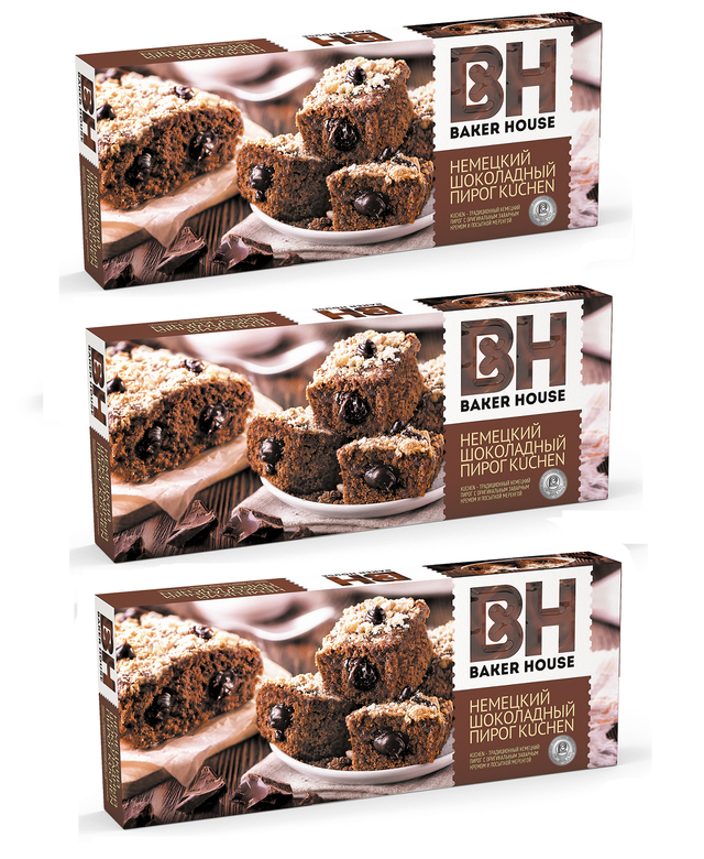 

Пирог Baker House бисквитный Kuchen Шоколад, 350 г, 3 шт