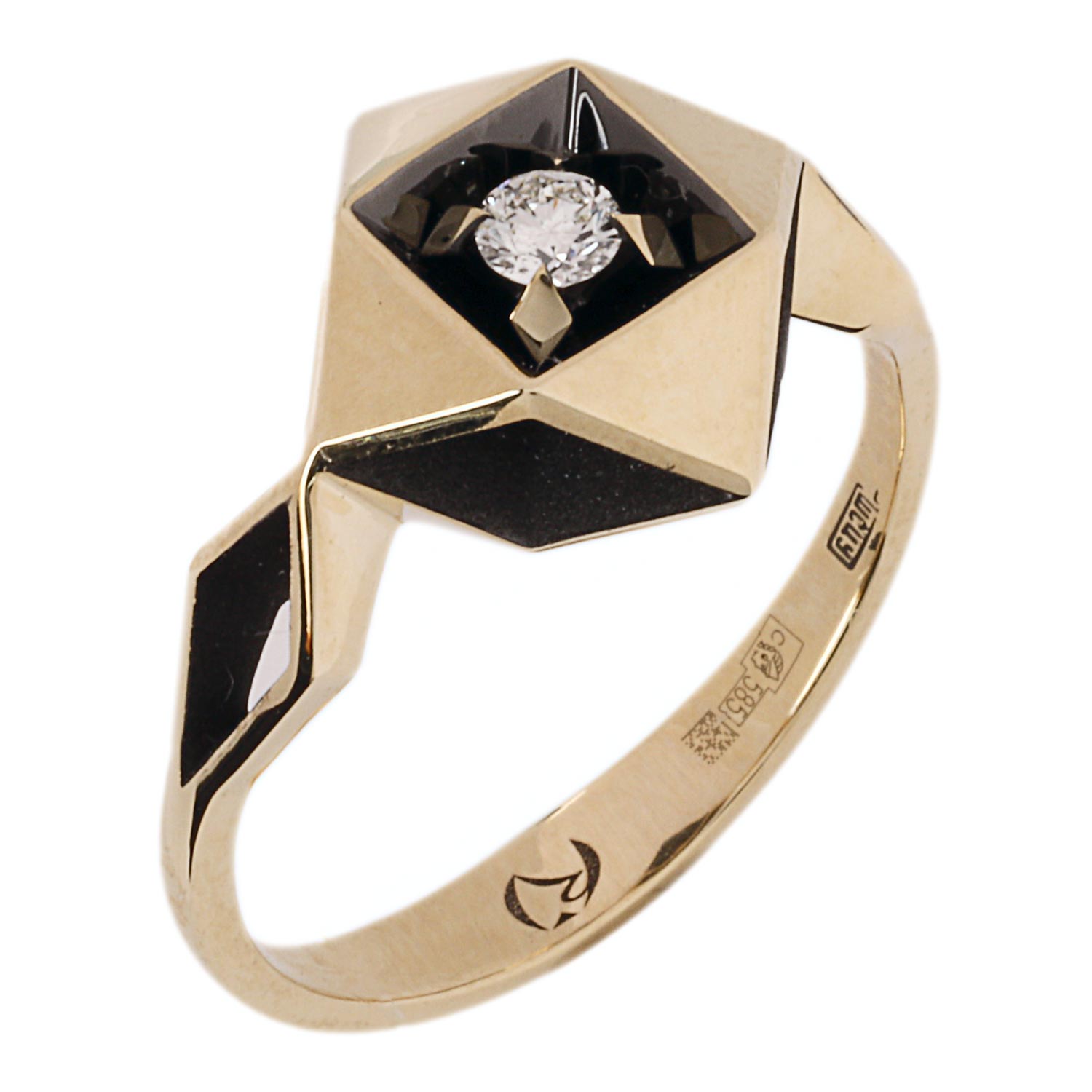 Кольцо из желтого золота с бриллиантом р. 18 Ringo ZK-10033-Y