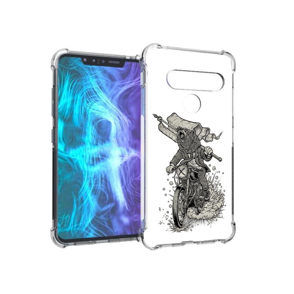 Чехол MyPads Tocco для LG G8 медведь на мотоцикле (PT135945.77.467)