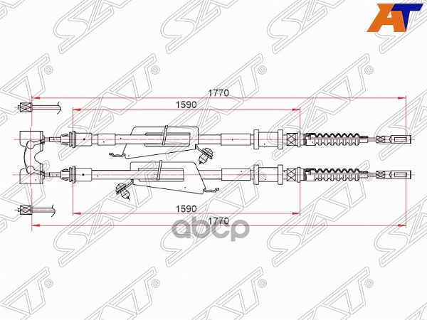 

SAT ST-52-0102 Трос ручного тормоза FORD FOCUS 99-03 1шт