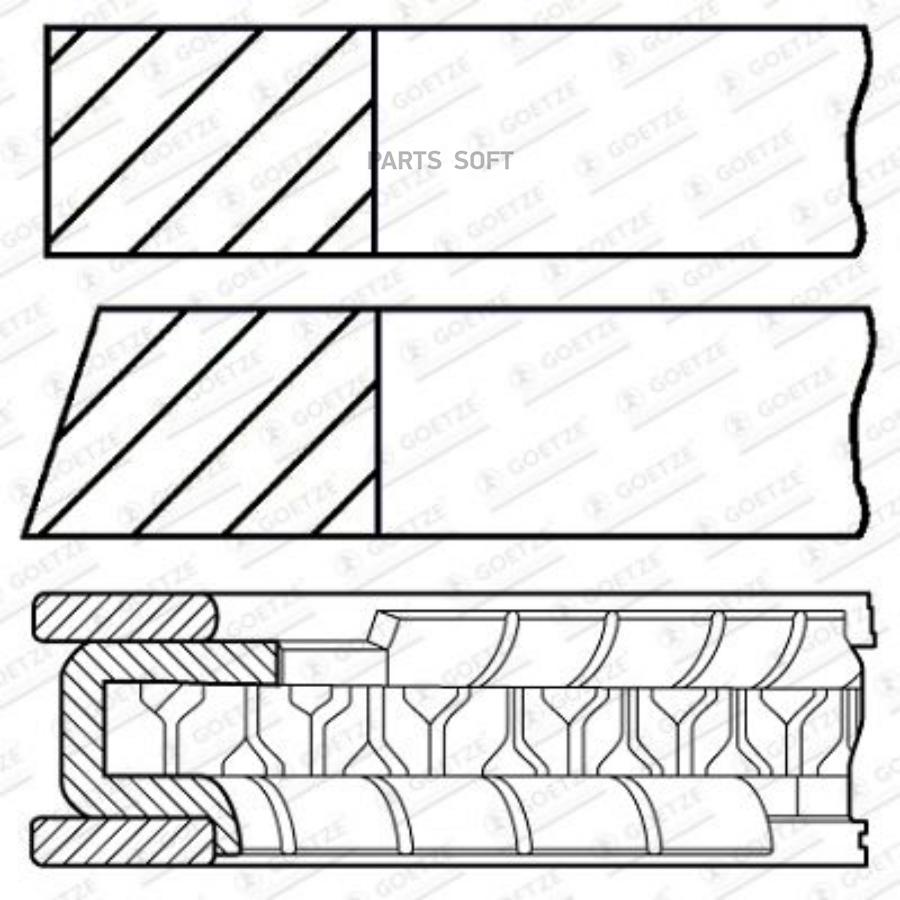 

08-443000-00_кольца поршневые d84.0x1.2x1.2x2.0 STD Nissan X-trail 2.0 MR20DE 16V 06>