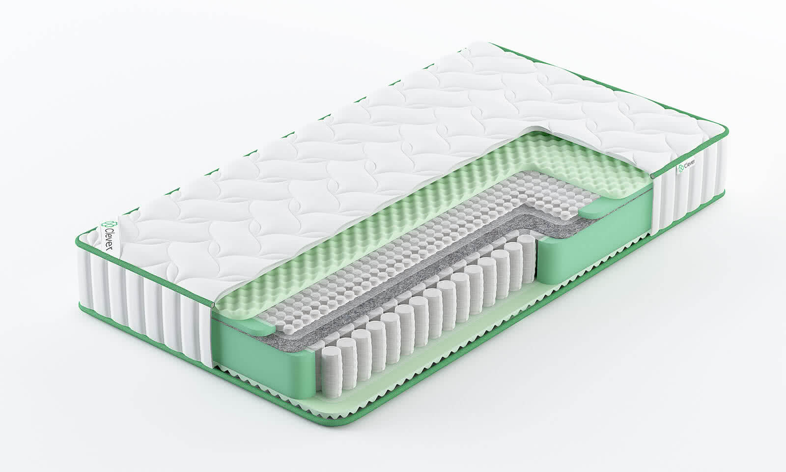 

Матрас Clever HybridWave 95x170, Белый, HybridWave