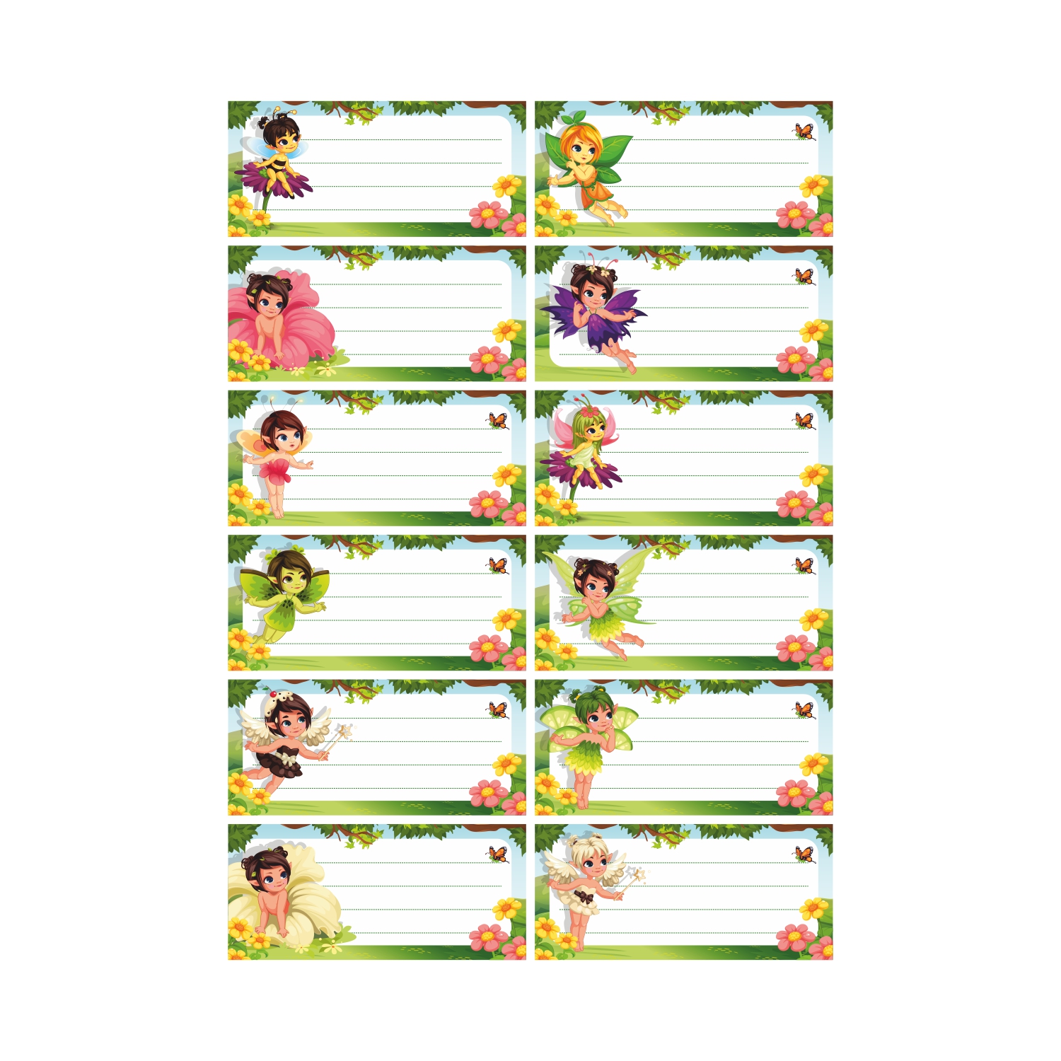 Набор наклеек Печатник на тетради и учебники 