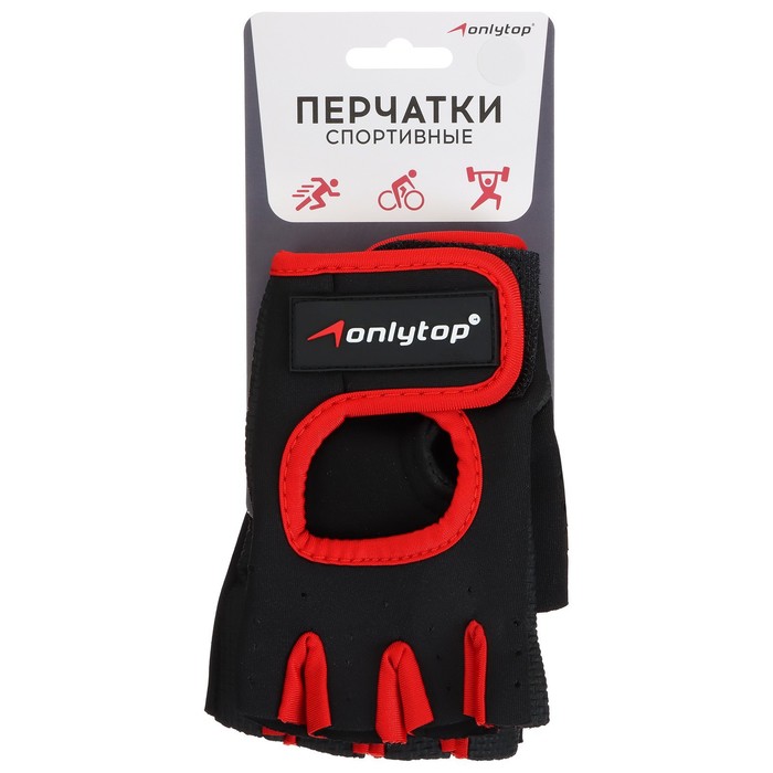 

Перчатки для фитнеса ONLITOP, размер , неопрен, цвет черный/красный