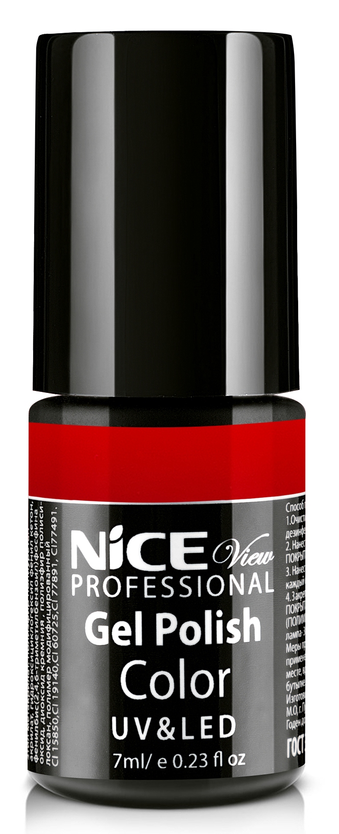 фото Гель-лак для ногтей nice view uv & led 42r кумачовый 7 мл