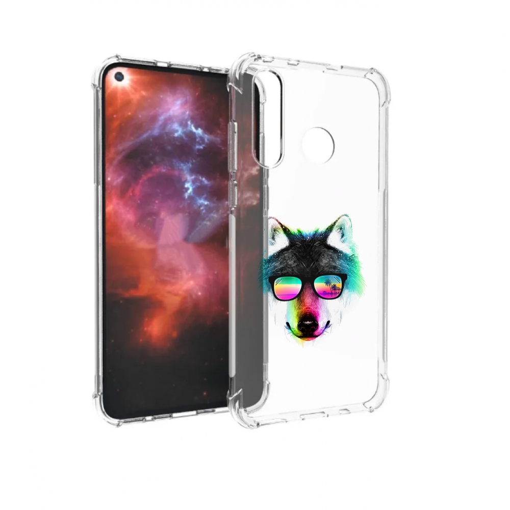 Чехол бампер MyPads радужный волк для Huawei Nova 4 противоударный