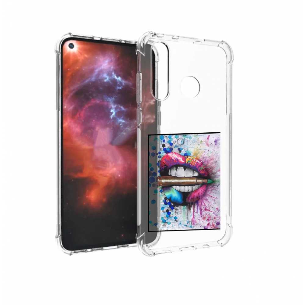 

Чехол бампер MyPads разноцветные губы с пулей для Huawei Nova 4, Прозрачный, Tocco