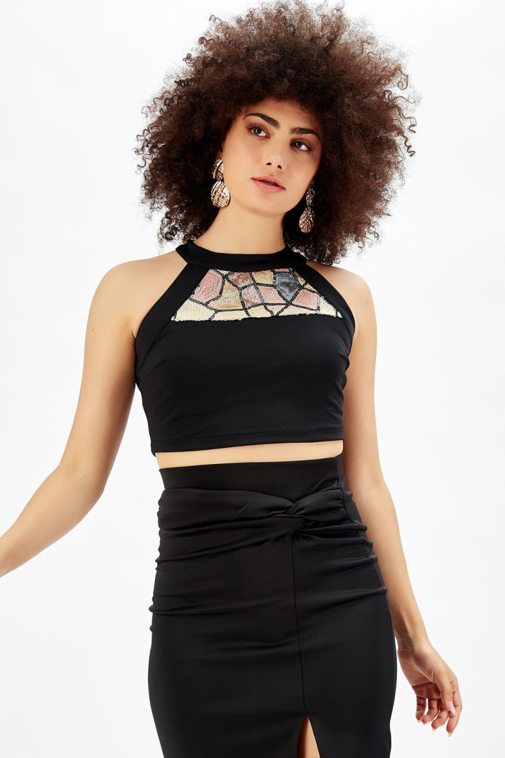 

Топ женский Sense 127969 черный 40 RU (товары доставляются из-за рубежа), 127969