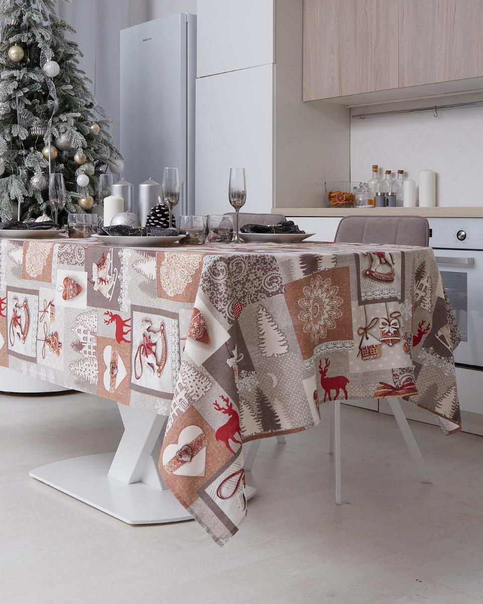 

Скатерть на стол из рогожки "Всё себе" Фьюри 150 х 150, Бежевый