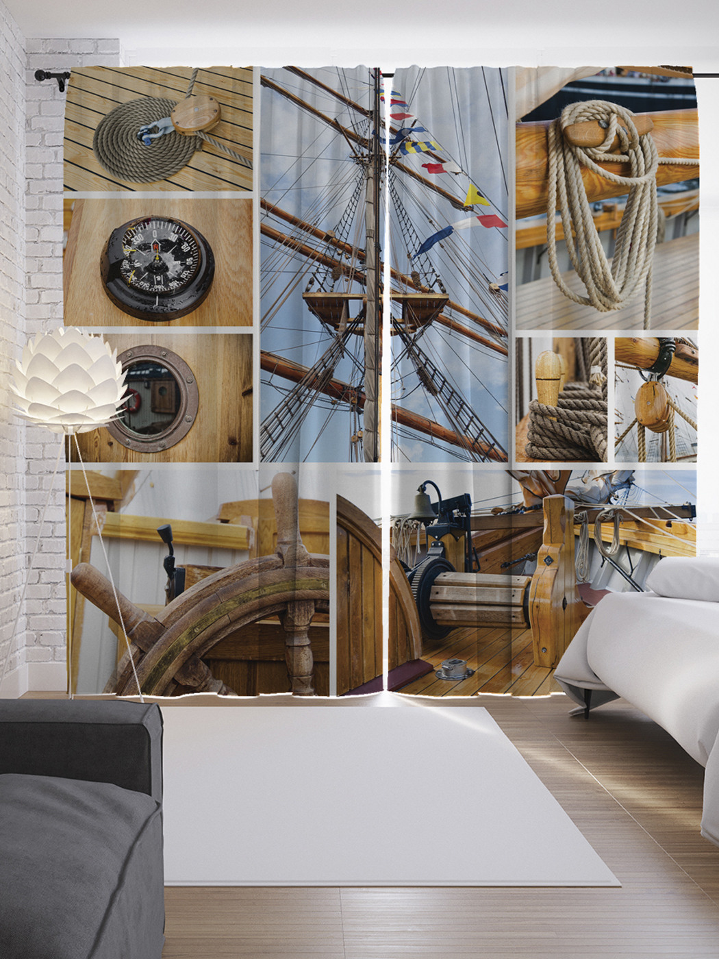 

Шторы JoyArty с фотопечатью "Знания моряка" из сатена, 290х265 см, Знания моряка