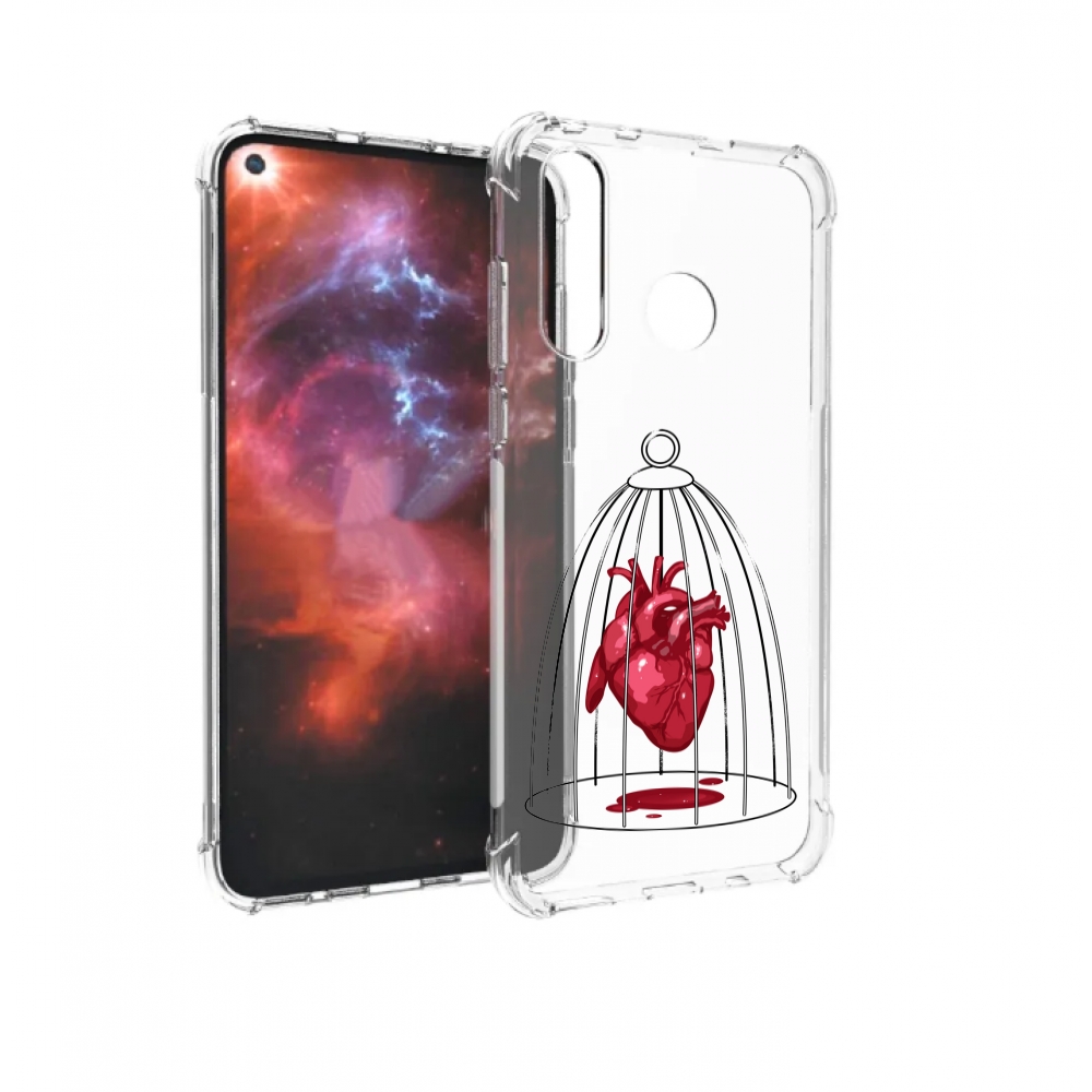 Чехол бампер MyPads сердце в клетке для Huawei Nova 4 противоуда