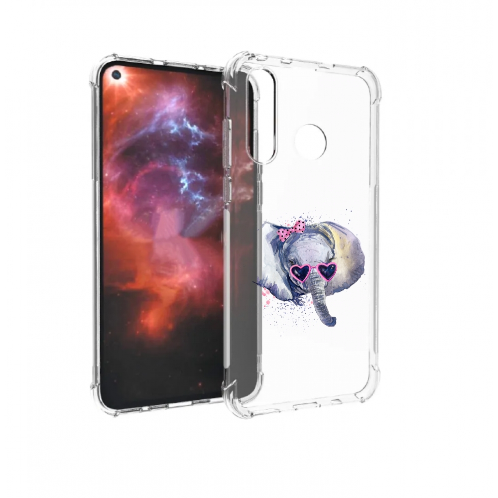 

Чехол бампер MyPads слоник в очках для Huawei Nova 4 противоударный, Прозрачный, Tocco