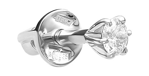 Моносерьга из белого золота с бриллиантом Vesna jewelry 4037-251-00-01