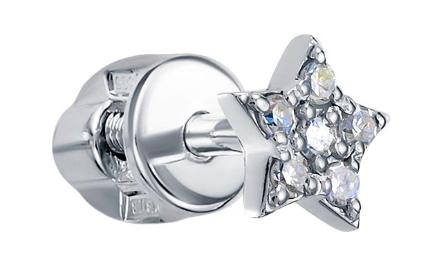 

Моносерьга из белого золота с бриллиантом Vesna jewelry 41205-251-01-01, 41205-251-01-01