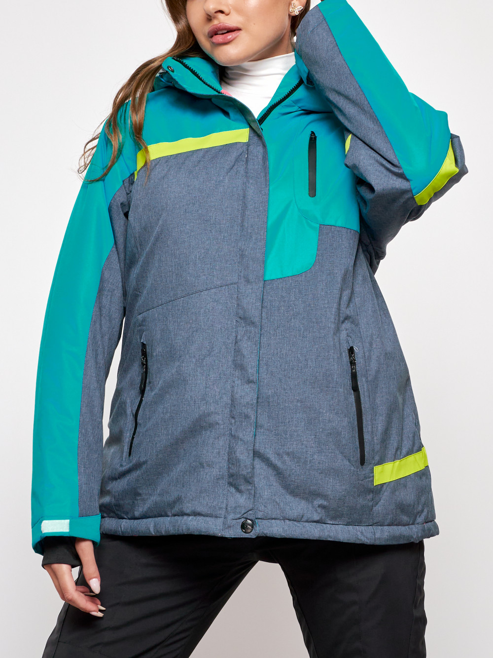 Горнолыжная куртка женская зимняя большого размера Chunmai AD2282-1Z, 56