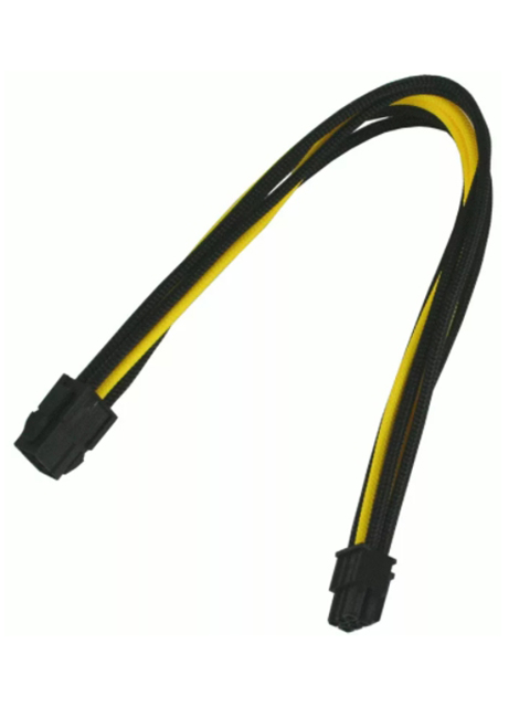 фото Аксессуар удлинитель nanoxia 6-pin pci-e 30cm black-yellow nx6pv3esg