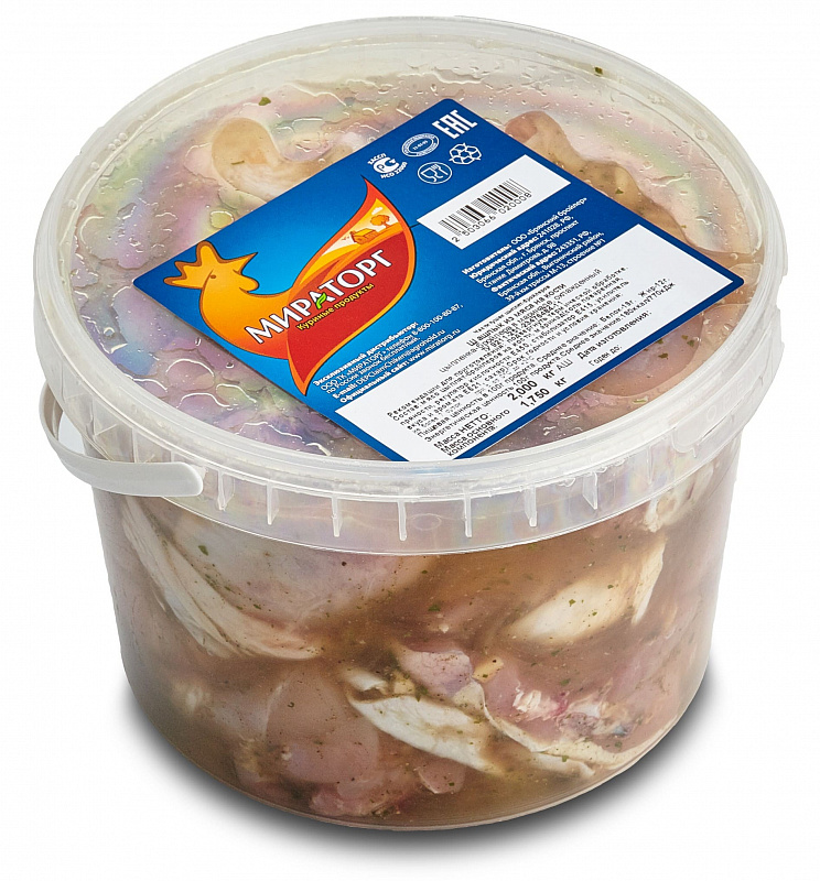 Шашлык из мяса цыпленка-бройлера в маринаде Мираторг на кости охлажденный +-1,8 кг