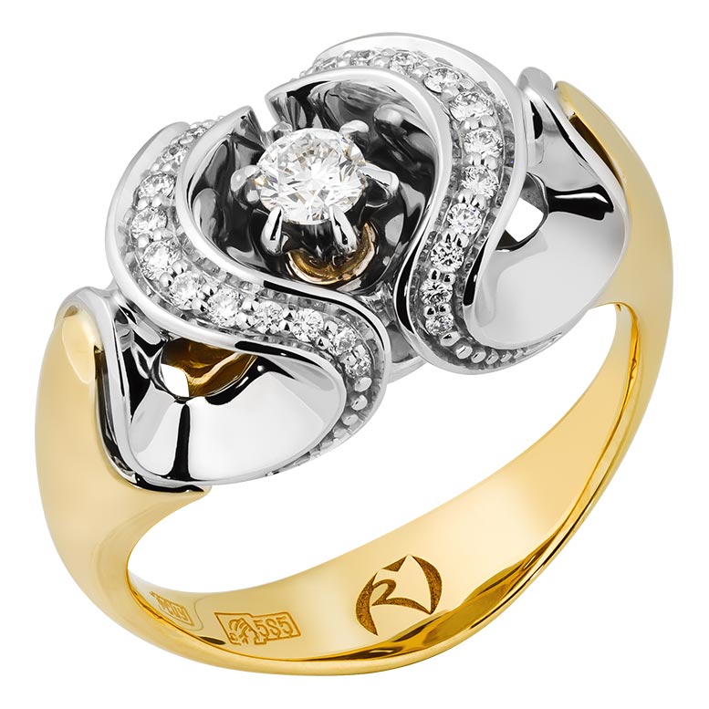 Кольцо из желтого золота с бриллиантом р. 18 Ringo ZK-7516-YW
