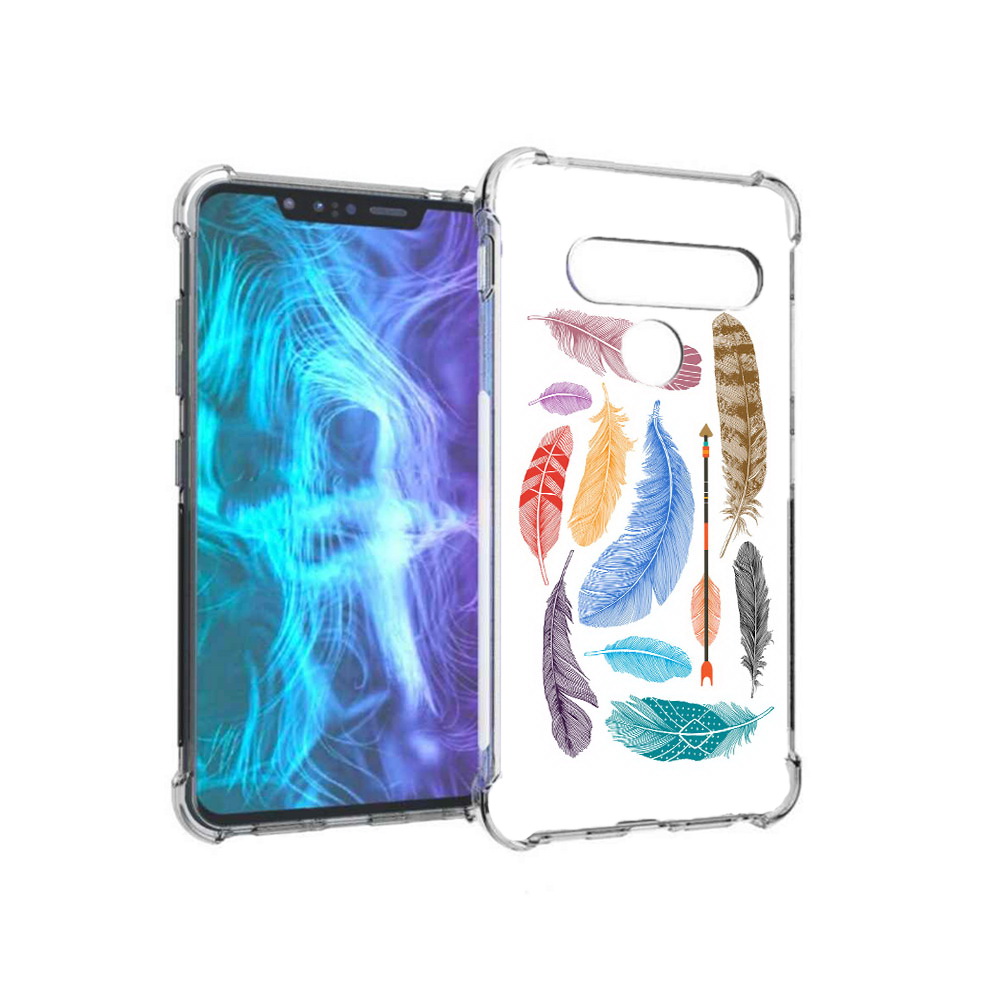 

Чехол MyPads Tocco для LG G8 разноцветные перья (PT135945.77.572), Tocco