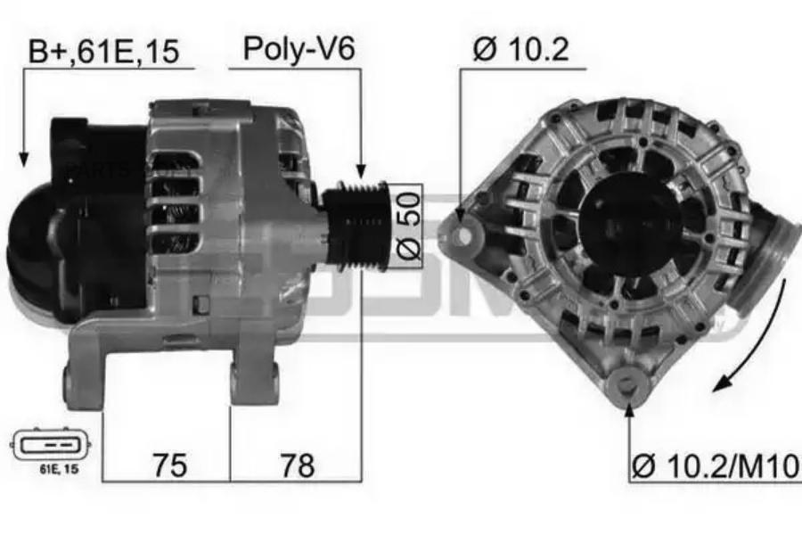 

ERA Генератор BMW E46E39E53 2.0-3.0 ERA 210464