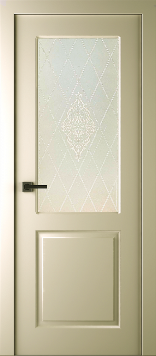 Дверь межкомнатная Belwooddoors ALTA c матовым витражом 600x2000, с коробкой и наличниками